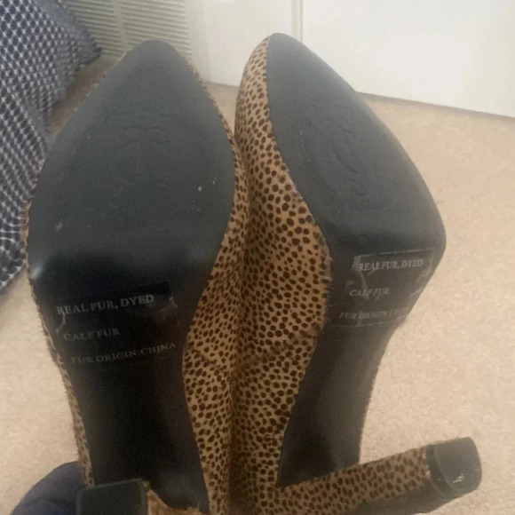 Juicy couture leopard heeled boots size 8 ankle boots - Picture 4 of 7